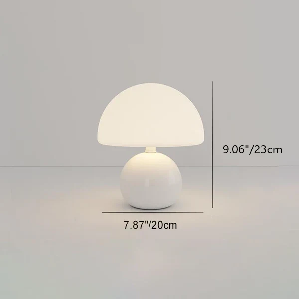 Modern Minimalist Round Cylinder Mushroom Round Ball PE Ceramic LED Table Lamp For Bedroom