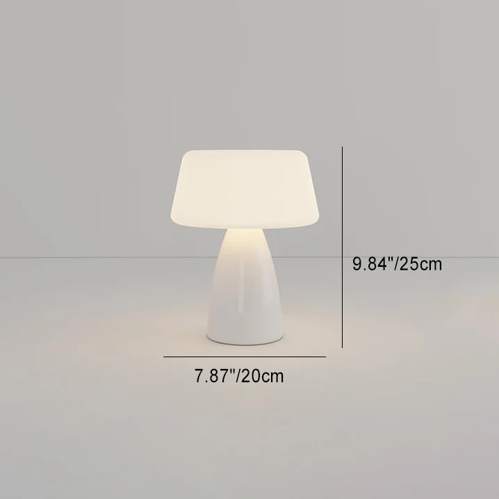 Modern Minimalist Round Cylinder Mushroom Round Ball PE Ceramic LED Table Lamp For Bedroom