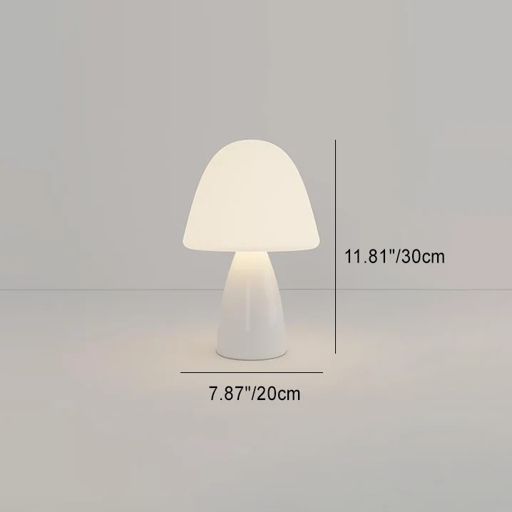 Modern Minimalist Round Cylinder Mushroom Round Ball PE Ceramic LED Table Lamp For Bedroom