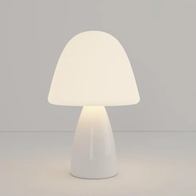 Modern Minimalist Round Cylinder Mushroom Round Ball PE Ceramic LED Table Lamp For Bedroom