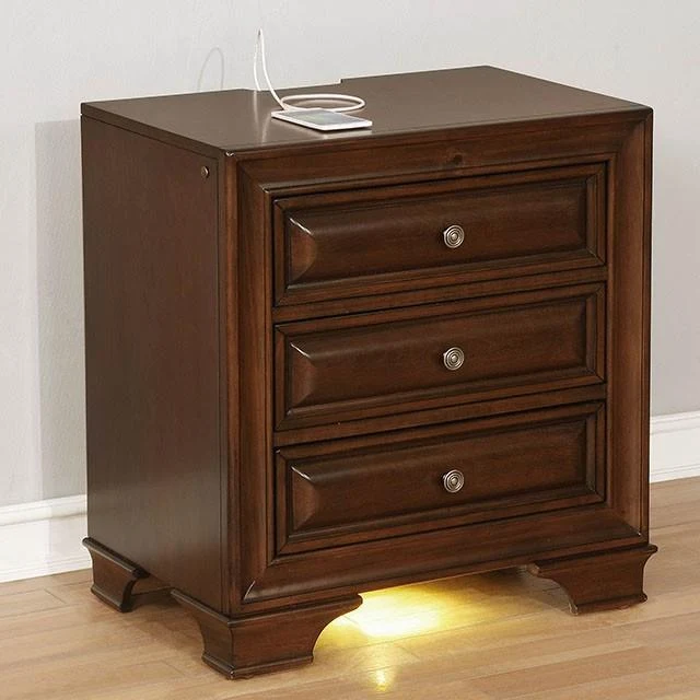 Furniture of America Brandt 3-Drawer Nightstand CM7302CH-N
