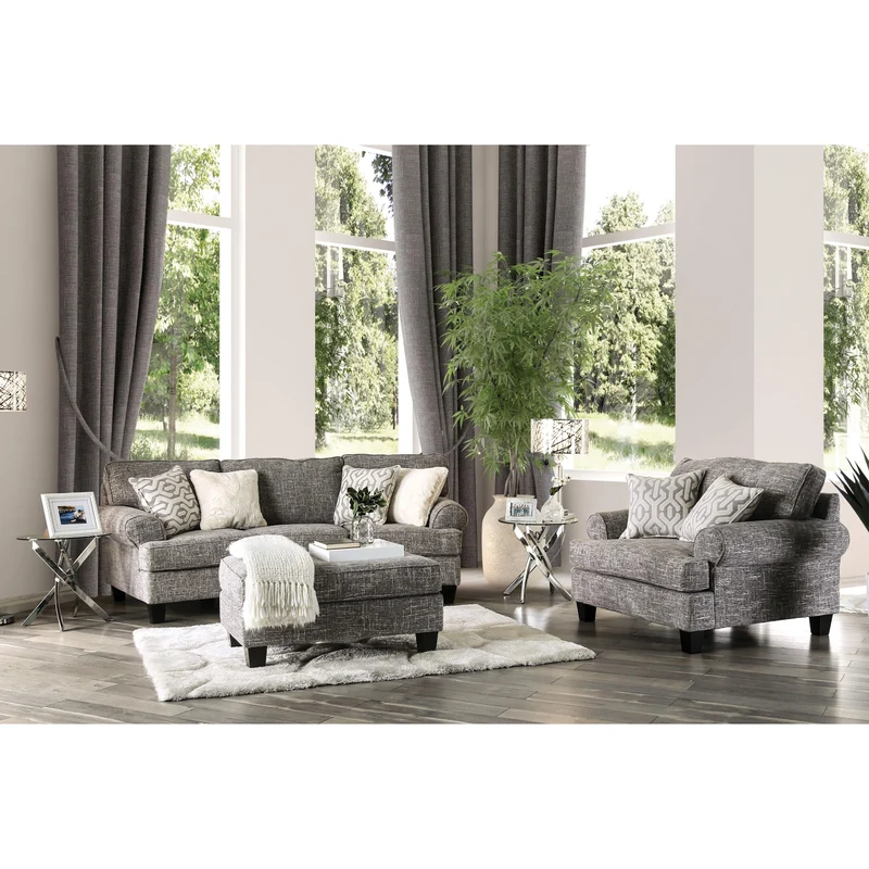 Furniture of America Pierpont Stationary Fabric Sofa SM8012-SF