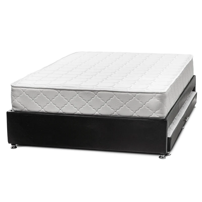 Combo de Cama Nido Tarima Negra con Colchón Sencillo de 100x190 cm y Almohada