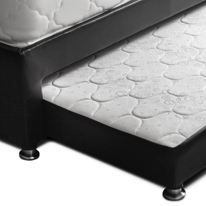 Combo de Cama Nido Tarima Negra con Colchón Sencillo de 100x190 cm y Almohada