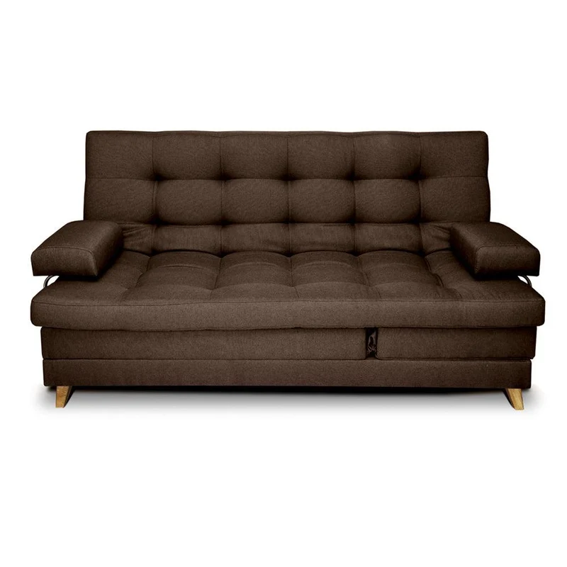 Sofá Cama 5 Posiciones Balmain Multifuncional Tela Café