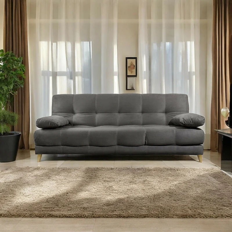 Sofá Cama 5 Posiciones Martins Tela Gris