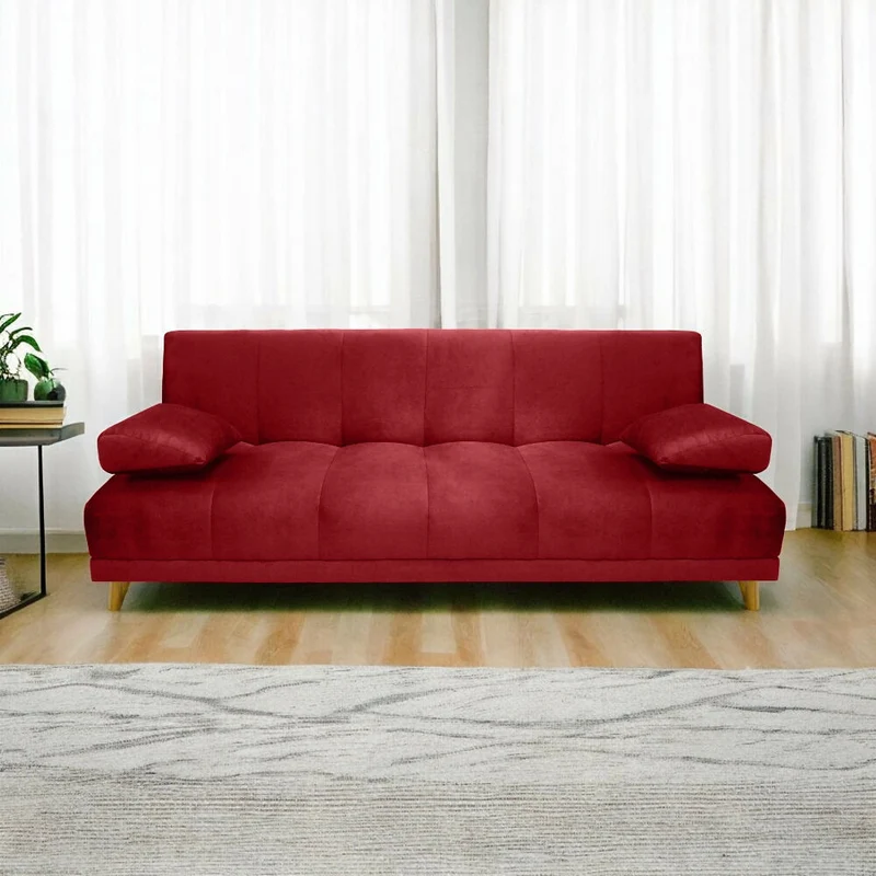 Sofá Cama 3 Posiciones Sabath Tela Rojo