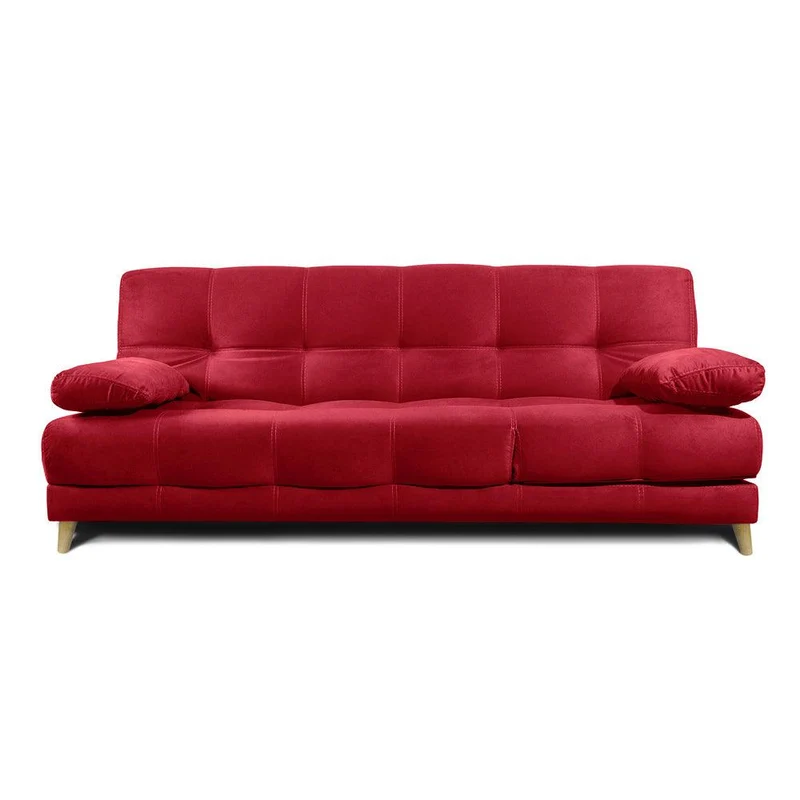 Sofá Cama 5 Posiciones Martins Tela Rojo