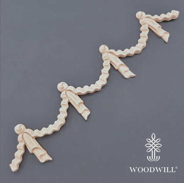 Wood Carved Decorative Curtain 38 Cm x 8 Cm