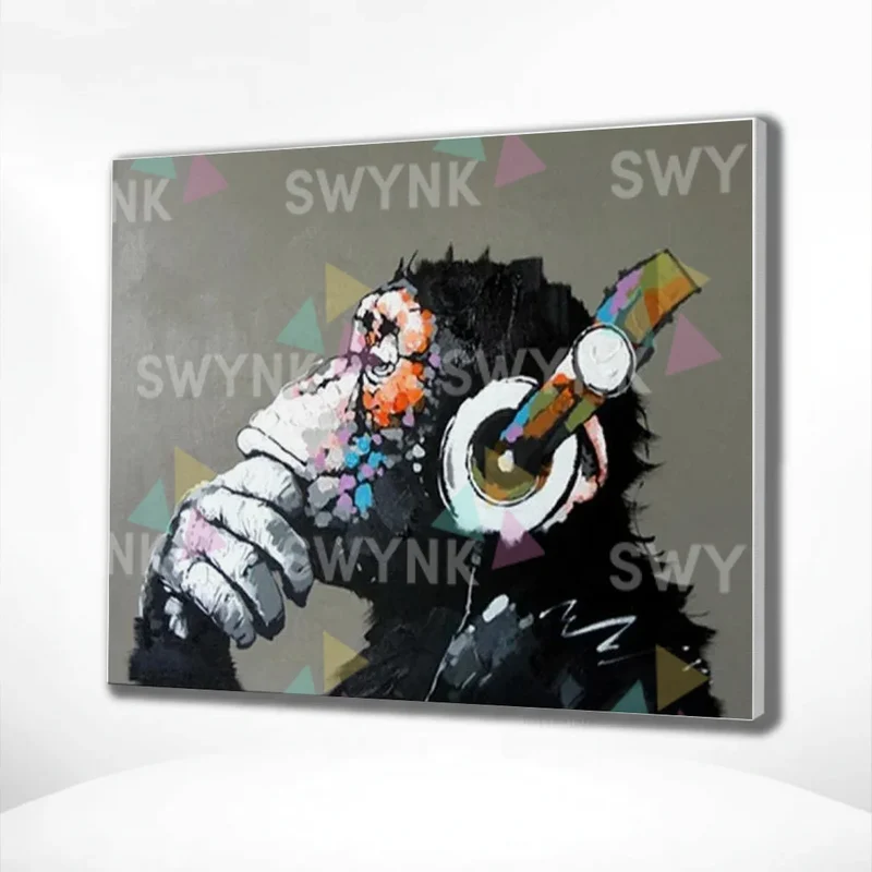 Painting by numbers Monkey Headphones