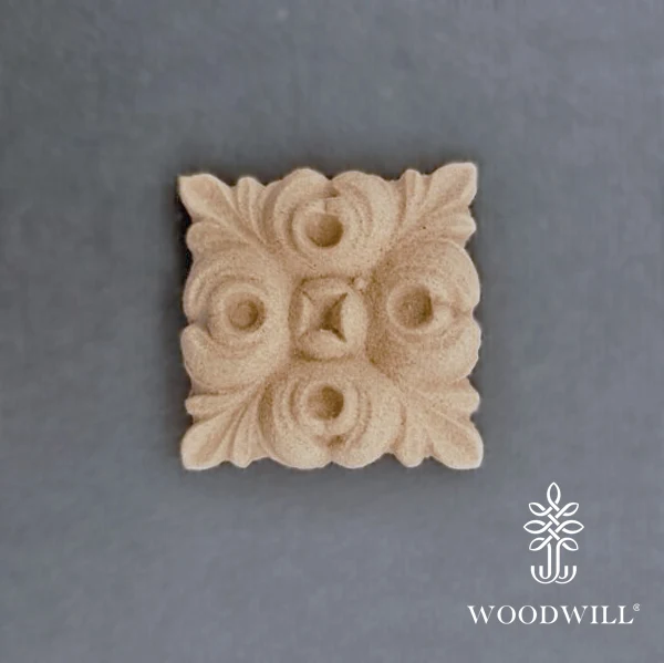 Wood Carved Decorative Tile 4cm. X 4cm