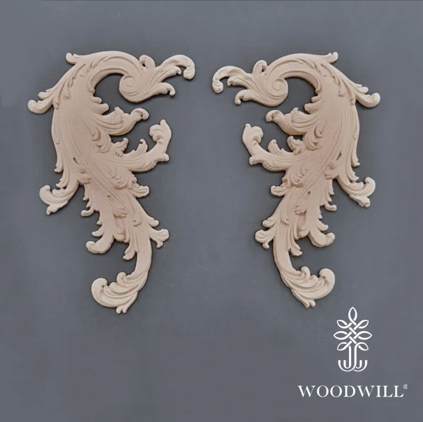 Wood Carving Decorative Set of 2 Pieces 10 cm x 17 cm