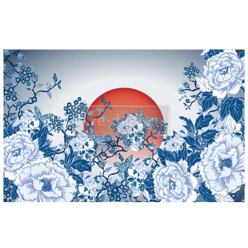 Papel Decoupage Re Design With Prima - CECE SKULL CHINOISERIE