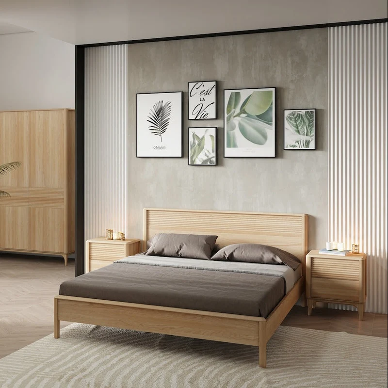 Oxford solid oak double bed | NordicStory