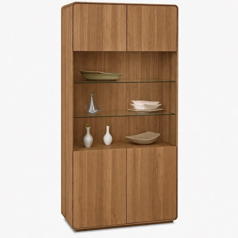 Geneva 22 Solid Oak Display Cabinet | NordicStory