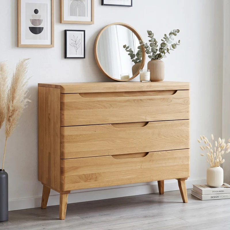 Milan Solid Oak Chest of Drawers | NordicStory