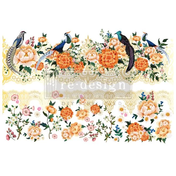 Decor Tranfer RE DESIGN WITH PRIMA - CECE PHEASANTS & PEONIES