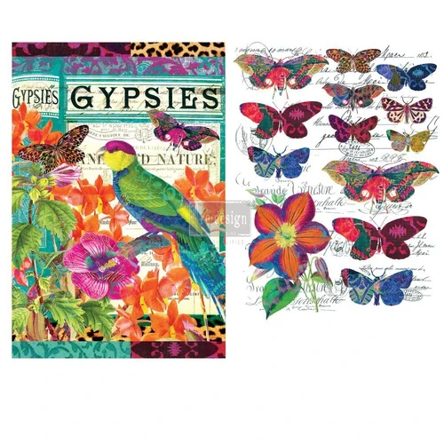 Transfer RE DESIGN WITH PRIMA - BOHO BIRD BUTTERFLY