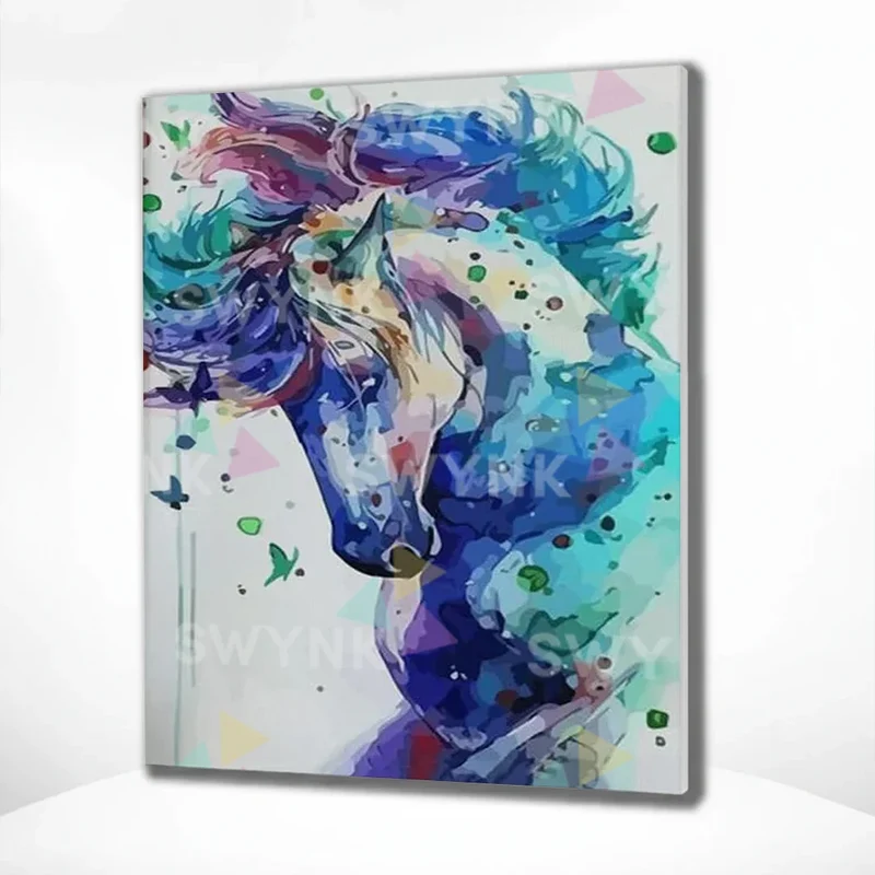 Painting by numbers Blue Horse