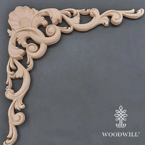 Wood Carving Decorative Corner 25.5cm X 25.5 cm