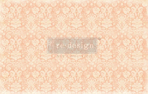 Papel Decoupage Re Design With Prima - PEACH DAMASK