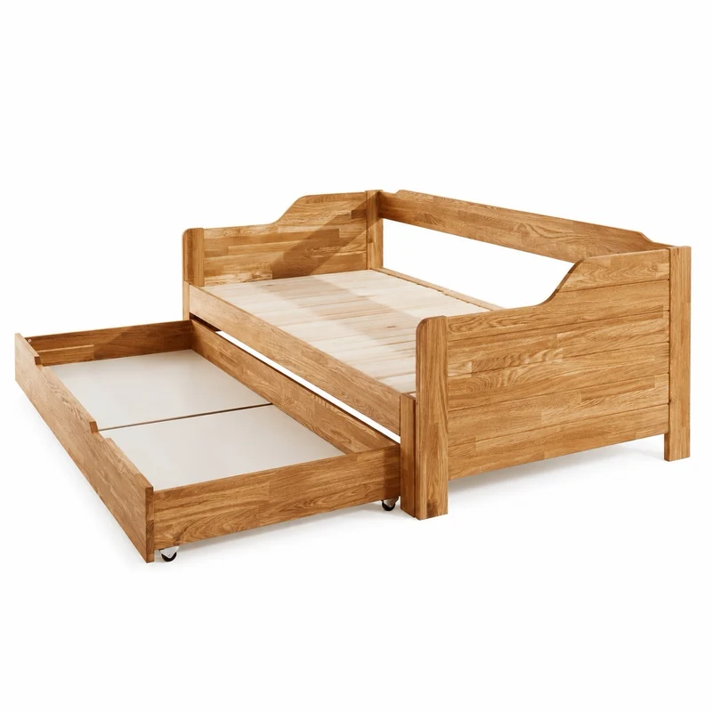 Solid oak trundle bed Frida | NordicStory