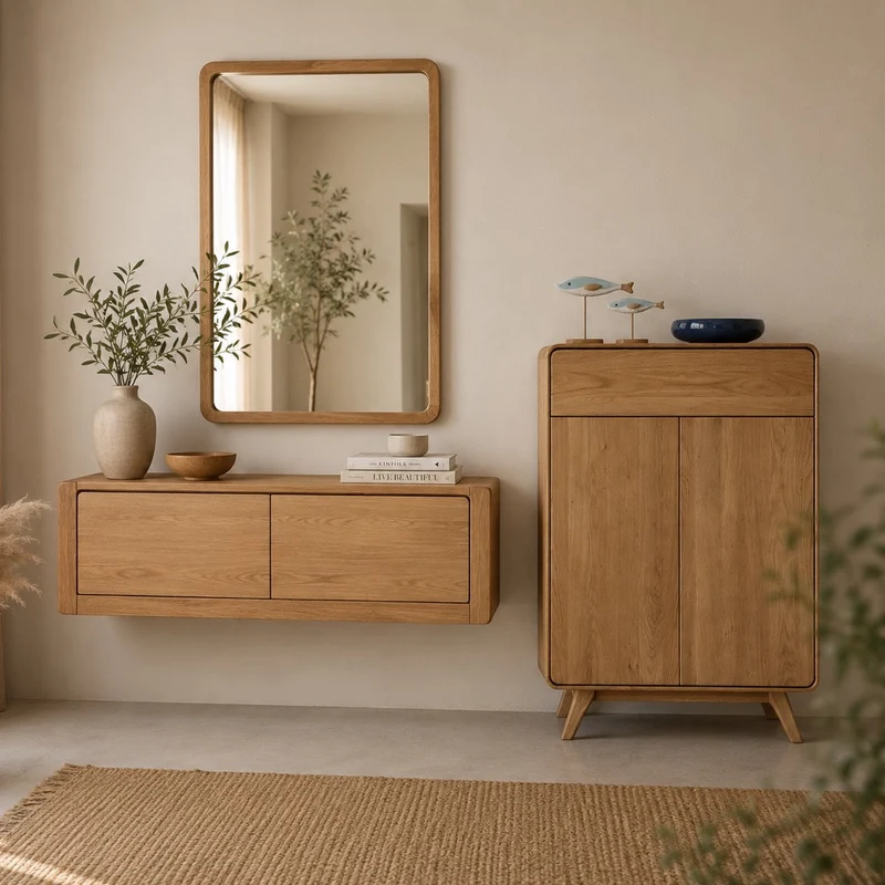 Geneva solid oak mirror | NordicStory