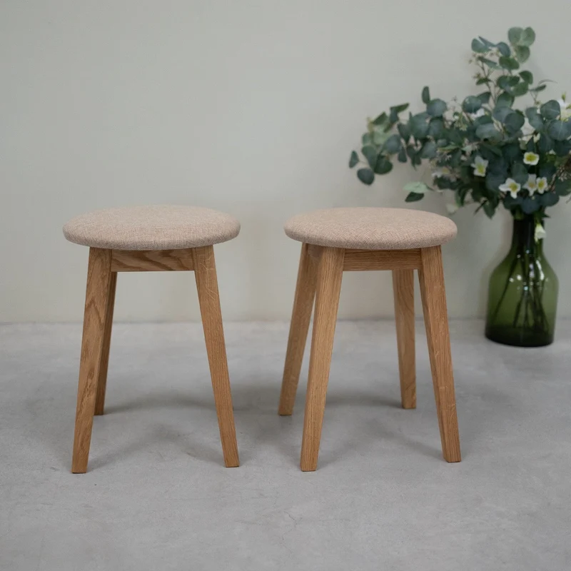 Pack of 2 or 4 Diana Solid Wood Dining Stools, upholstered | NordicStory