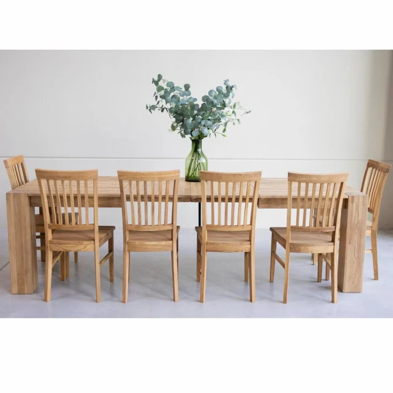 Set of solid wood table Ontario and 6 chairs Provance | NordicStory