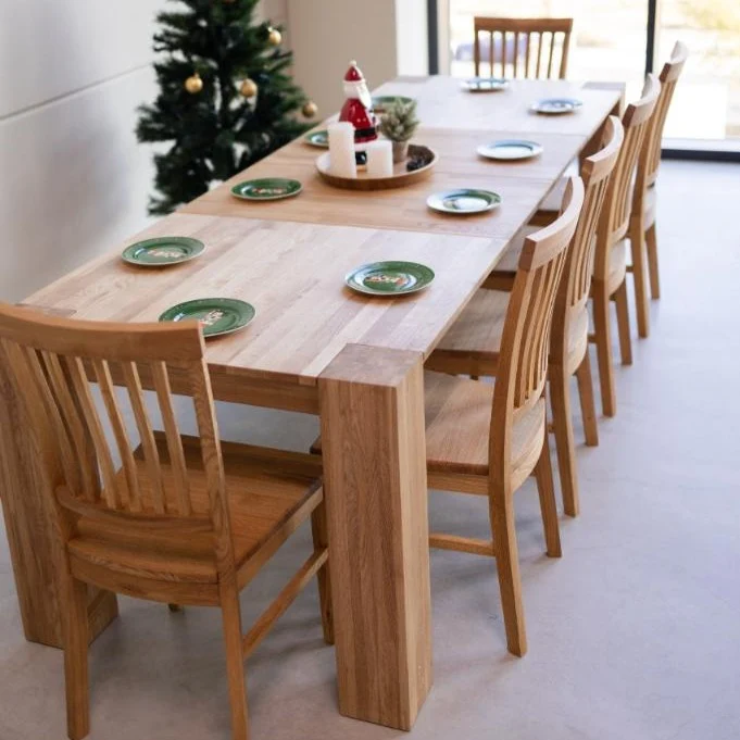 Set of solid wood table Ontario and 6 chairs Provance | NordicStory