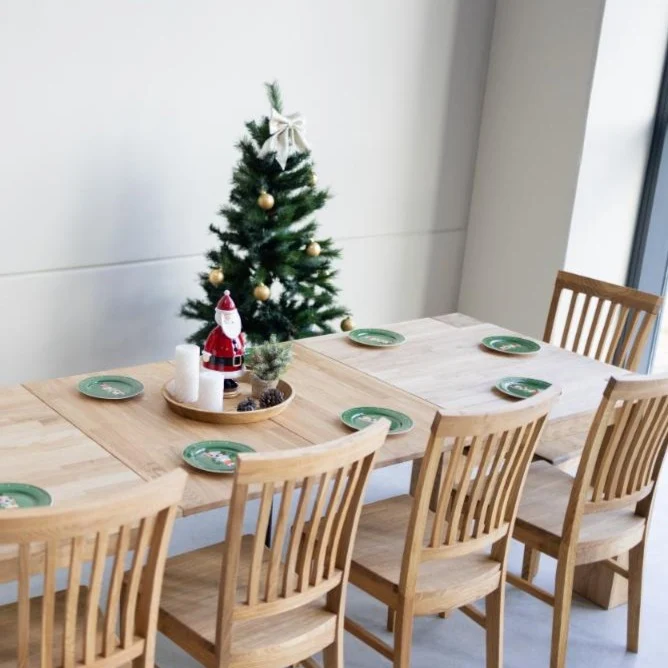 Set of solid wood table Ontario and 6 chairs Provance | NordicStory