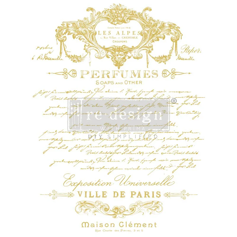Decor Transfer RE DESIGN WITH PRIMA - Gold Foil Kacha - Perfume Notes