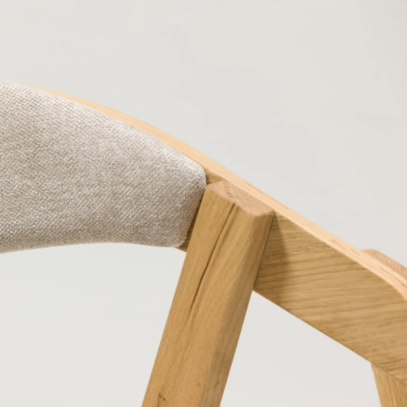 Set of 2 or 4 Knut Solid Oak Dining Chairs, Beige/Anthracite Gray Upholstery | NordicStory