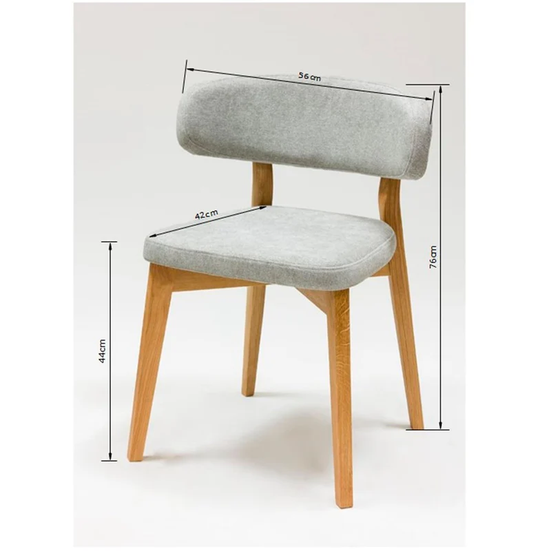 Set of 2 or 4 Claus Solid Oak Dining Chairs, Upholstered in Gray or Brown | NordicStory
