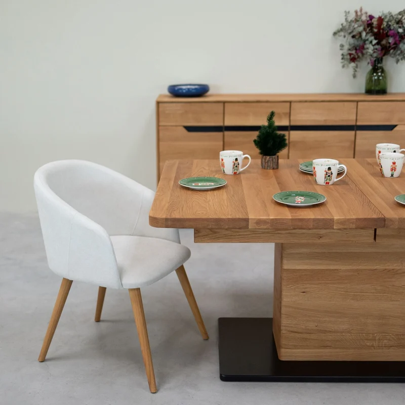 Ana Solid Oak Upholstered Armchair | NordicStory