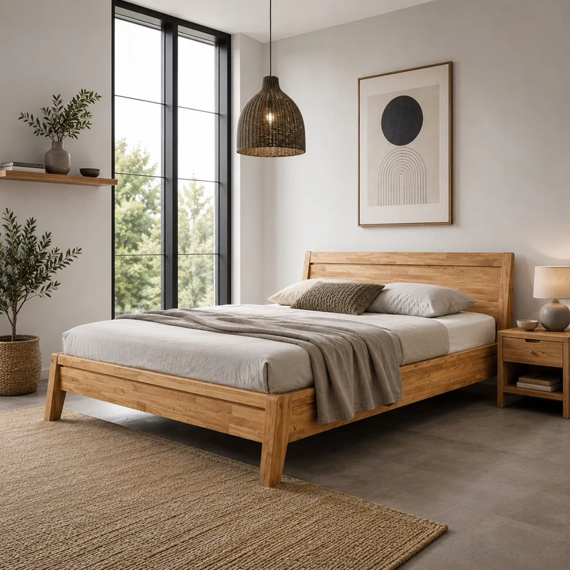 Bridget solid oak bed | NordicStory