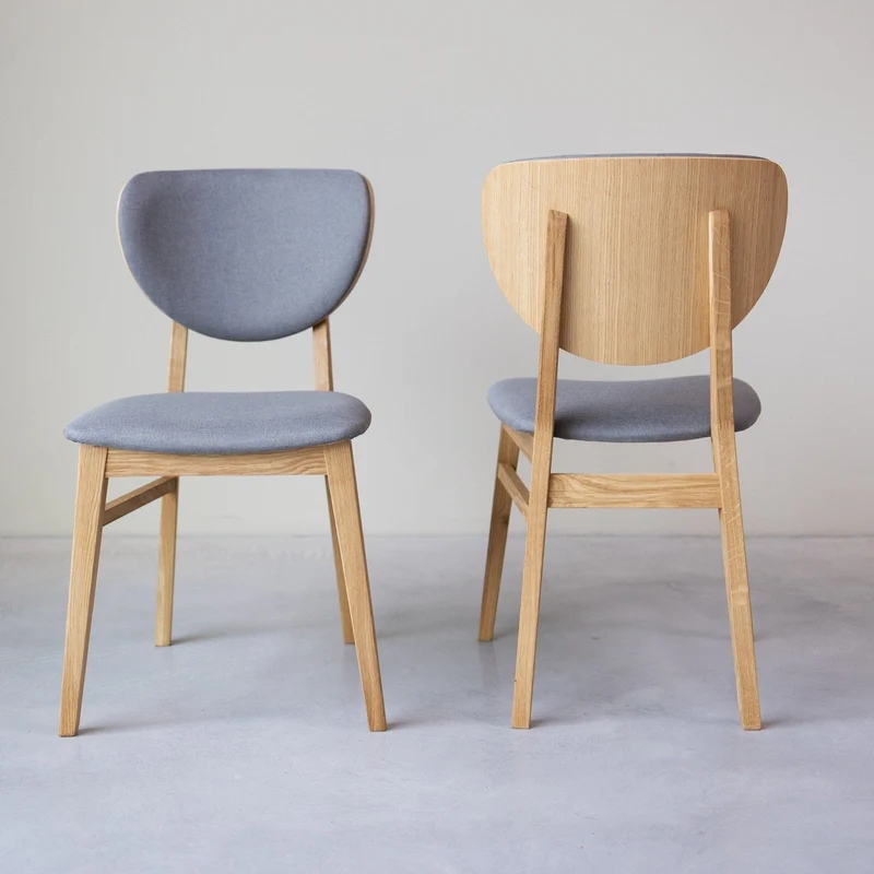 Pack of 2 or 4 Nova Dining Chairs, Solid Oak Frame, Upholstery | NordicStory