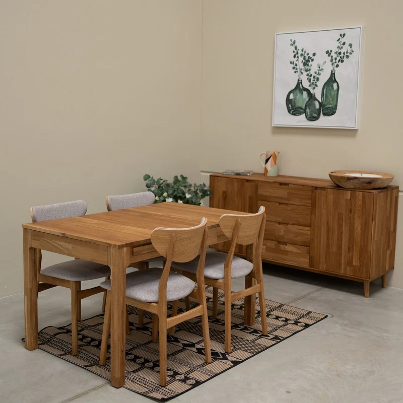 Extending dining table in solid oak wood Marsi | NordicStory