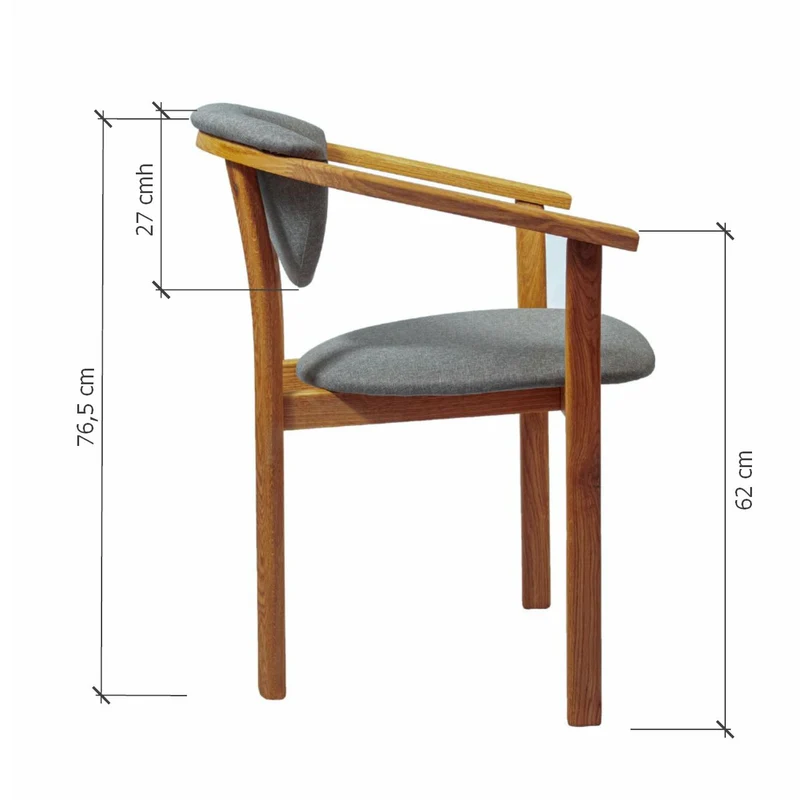 Pack of 2 or 4 Alexis Dining Chairs, Solid Oak Wood Frame, Nordic Gray Upholstery | NordicStory