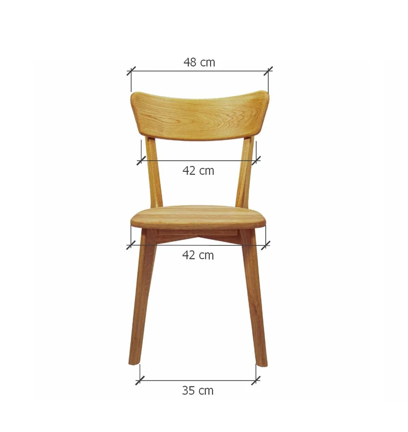 Pack of 2 or 4 Solid Oak Wood Dining Chairs Diana | NordicStory
