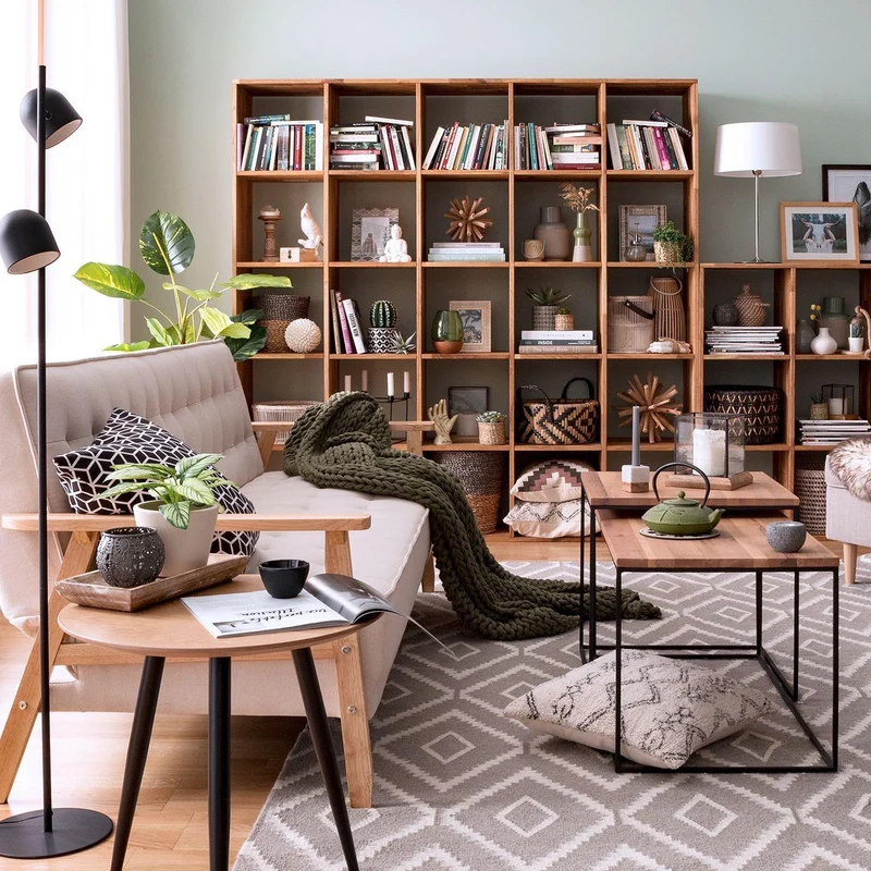 Regal 5x5 solid oak bookcase | NordicStory