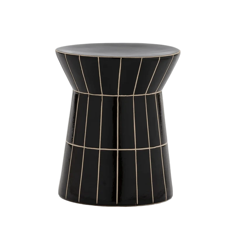 Black cera side table