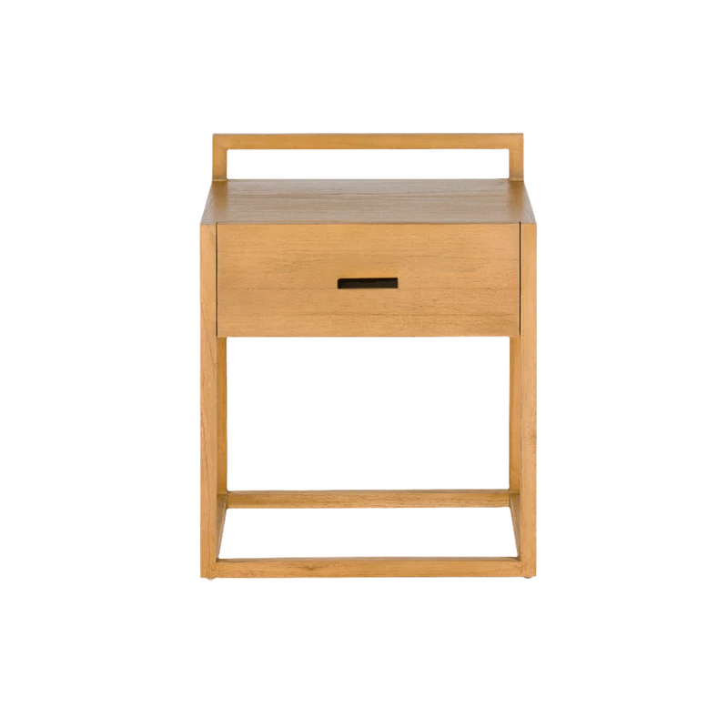 Madera Metal Natural Bedside Table