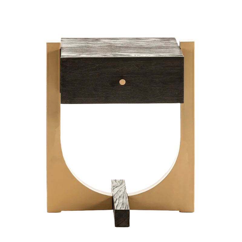 Madera Metal Bedside Table