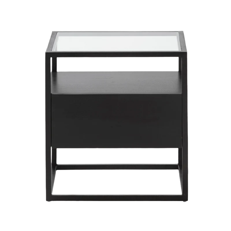 Madera Negro and Crystal Bedside Table