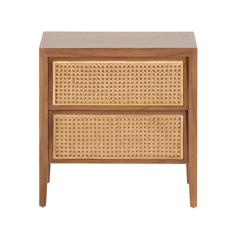 Madera Cedro Ratan 2 Bedside Table