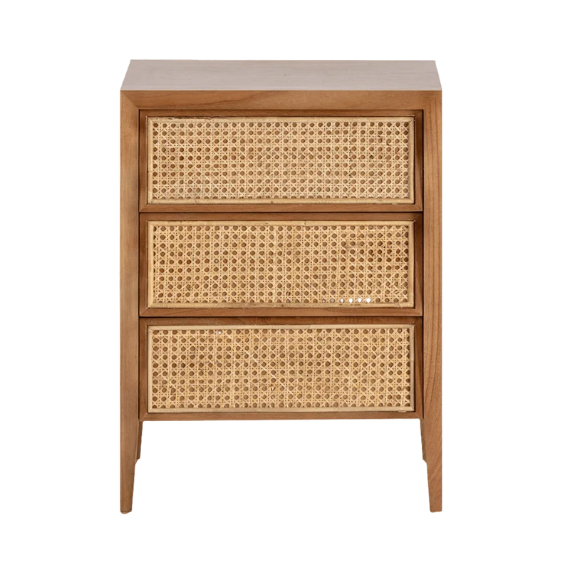 Madera Cedro Ratan Bedside Table