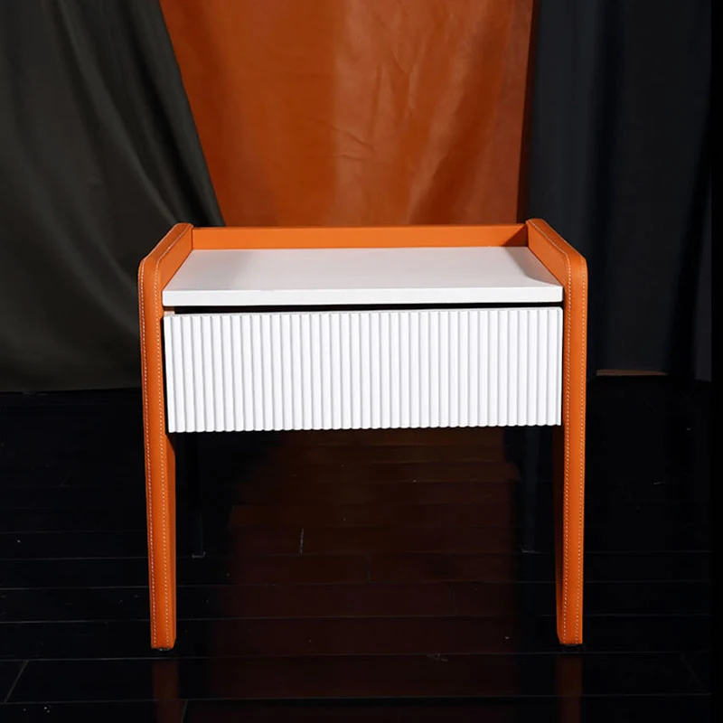 Traditional French Vertical Groove 1 Drawer Nightstand - Ribbed Square Bedside Table For Bedroom