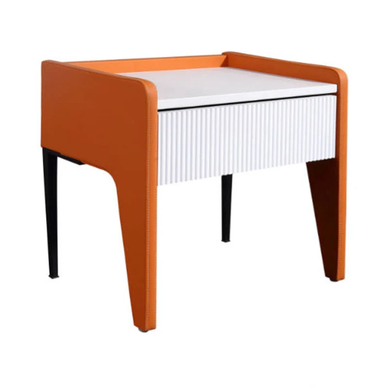 Traditional French Vertical Groove 1 Drawer Nightstand - Ribbed Square Bedside Table For Bedroom