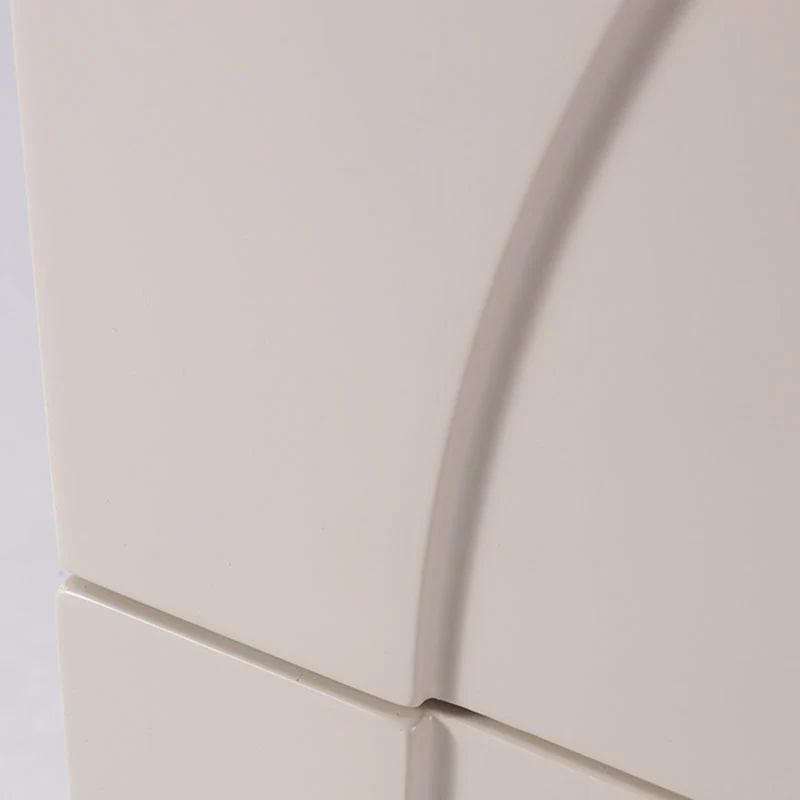Contemporary Creative 2 Drawers Nightstand - Curved Front Stainless Steel Ball Legs Bedside Table For Bedroom